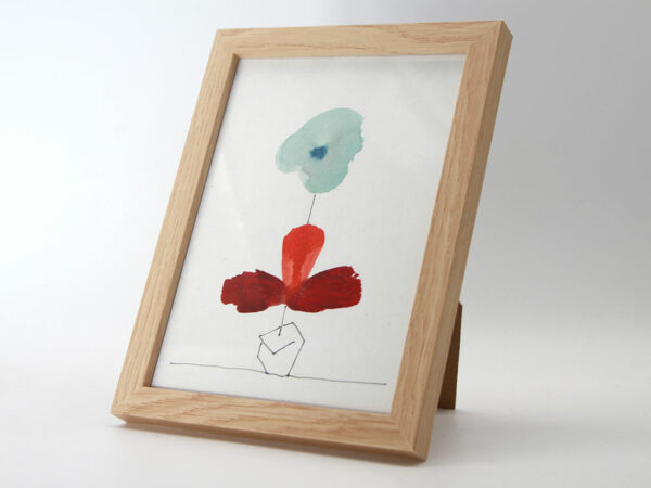 Zeichnung und Aquarell: Blume in Blumenvase