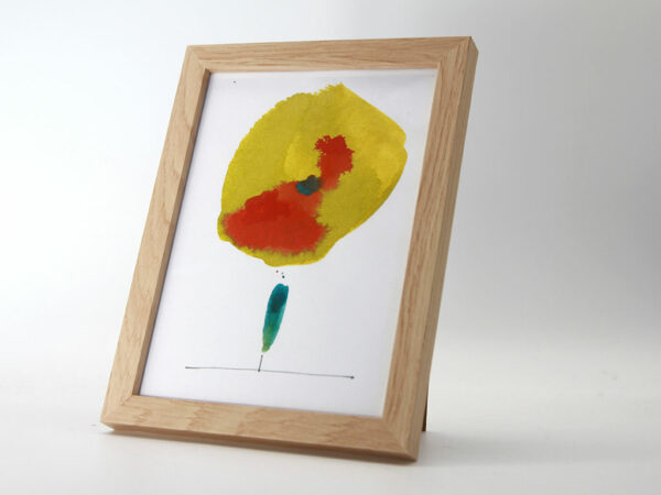 Tuschezeichnung: Abstrakte Blume in Vase