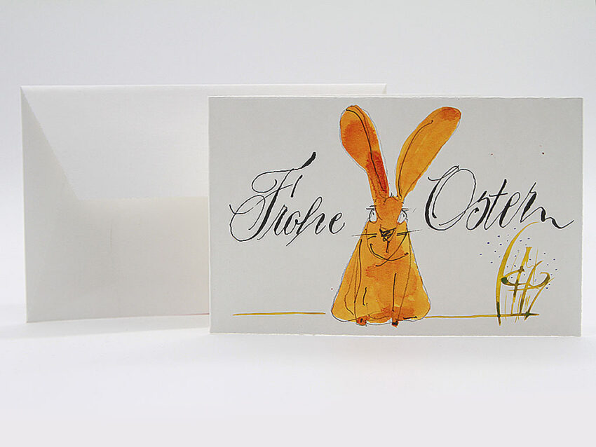 Lustige Osterkarte: Fröhlicher Osterhase