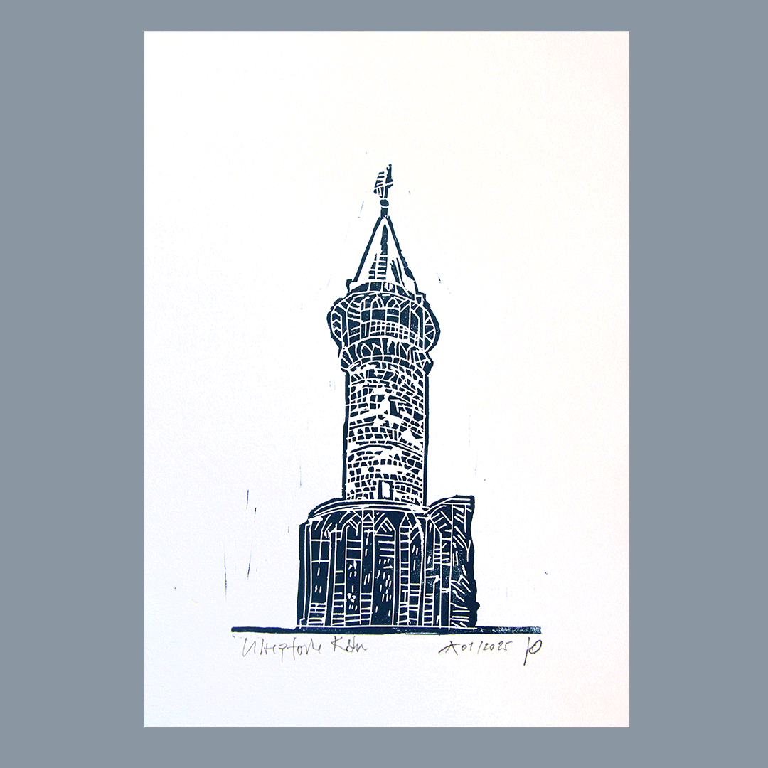 Linoldruck: Ulrepforte Köln